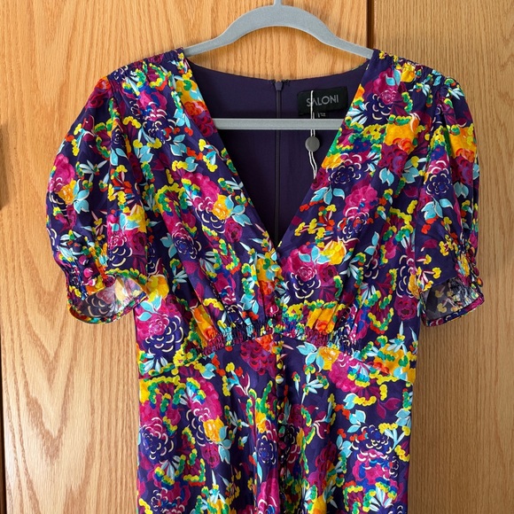 SALONI Silk Lea Camelia Floral Dress - Picture 3 of 6